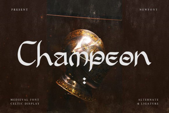Champeon Font: A Medieval Display Typeface for Craft Creators