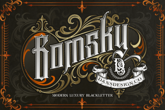 Gomsky Font Review: A Bold Blackletter for Campaign Designers
